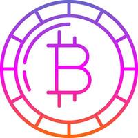 bitcoin bitcoin línea circulo pegatina icono vector