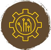 Mining Technology Line Circle Sticker Icon vector