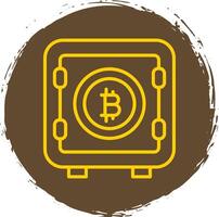 bitcoin almacenamiento línea circulo pegatina icono vector