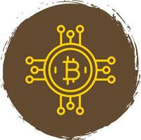 bitcoin bitcoin línea circulo pegatina icono vector