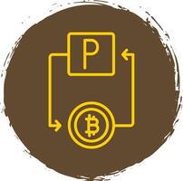 bitcoin paypal línea circulo pegatina icono vector