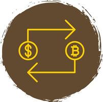 Bitcoin Exchange Line Circle Sticker Icon vector