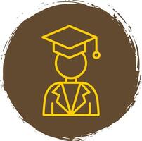 Academician Line Circle Sticker Icon vector