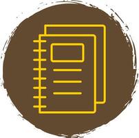 Notebook Line Circle Sticker Icon vector