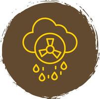 Acid Rain Line Circle Sticker Icon vector