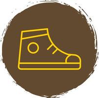 Support Shoes Line Circle Sticker Icon vector