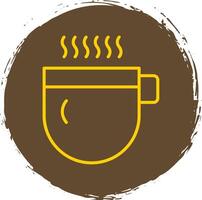 Hot Beverage Line Circle Sticker Icon vector