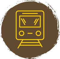 Train Line Circle Sticker Icon vector