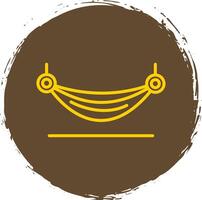 Hammock Line Circle Sticker Icon vector