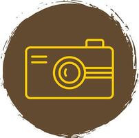 Digital Camera Line Circle Sticker Icon vector