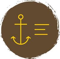 Anchor Line Circle Sticker Icon vector