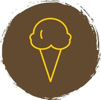 Ice Cream Line Circle Sticker Icon vector