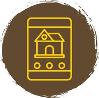 Real Estate App Line Circle Sticker Icon vector