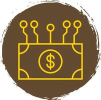 Electronic Money Line Circle Sticker Icon vector