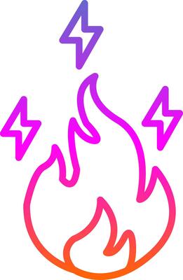 Electric Fire Line Circle Sticker Icon