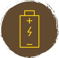 Battery Charged Line Circle Sticker Icon vector