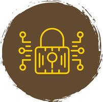 Internet Security Line Circle Sticker Icon vector