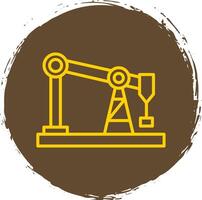 Drilling Rig Line Circle Sticker Icon vector