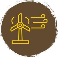 Wind Energy Line Circle Sticker Icon vector