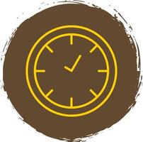 reloj línea circulo pegatina icono vector