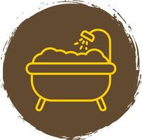 Bathtub Line Circle Sticker Icon vector