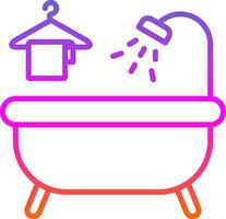 Bathtub Line Circle Sticker Icon vector