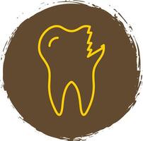 Broken Tooth Line Circle Sticker Icon vector