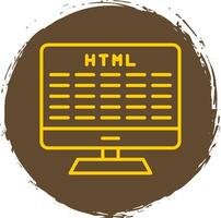 Web Development Line Circle Sticker Icon vector