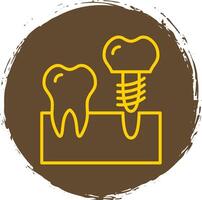 implantes línea circulo pegatina icono vector