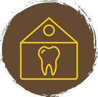 Dental Clinic Line Circle Sticker Icon vector