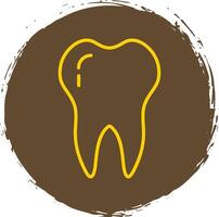 Dental Line Circle Sticker Icon vector