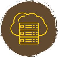 Cloud Servers Line Circle Sticker Icon vector