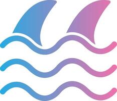 Wave Glyph Gradient Icon Design vector