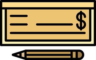 Money Check Line Filled Icon vector