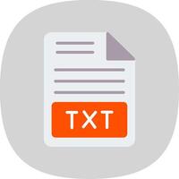 Text File Flat Curve Icon Design vector