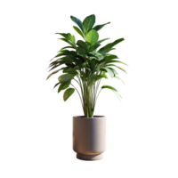 A tall green plant is standing in a blue pot png