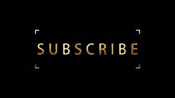 SUBSCRIBE golden text word shine light effect animation video