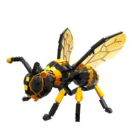 A yellow and black wasp with a black stripe on its body. AI-Generative png