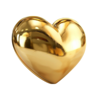 Elegant Heart ,Golden Heart 3d AI-Generative png