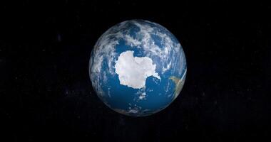 Antarctica, South Pole, in planet Earth, aerial view from outer space video