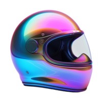 ein Motorrad Helm mit Neon- Beleuchtung ai-generativ png