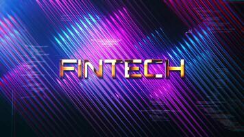 FINTECH gold text shine loop light motion cinematic title video