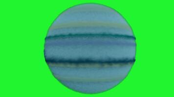 Gas clouds moving around planets on green background video