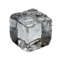 Crystal clear ice cube on transparent background png