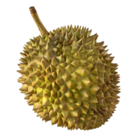3d representación de un Durian Fruta en transparente antecedentes png