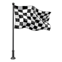 3D Rendering of a Race Winning Flag on Transparent Background png