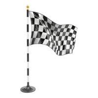 3D Rendering of a Race Winning Flag on Transparent Background png