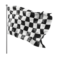 3D Rendering of a Race Winning Flag on Transparent Background png