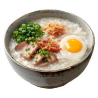 3D Rendering of a Egg with Boiled Rice in a Bowl on Transparent Background png