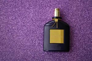 KYIV, UKRAINE - NOVEMBER 27, 2023 Tom Ford velvet orchid fragrance perfume bottle photo